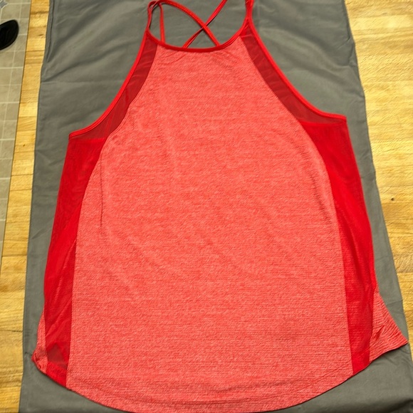 lululemon athletica Tops - Lululemon Run Off Route Tank Top Heather Red Mesh Strappy unsure of the size
